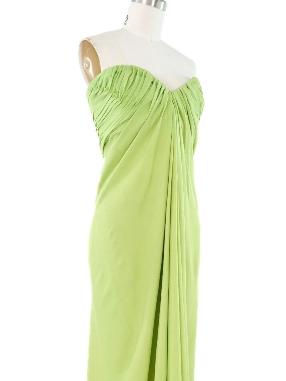 Vintage Oscar de la Renta draped chiffon gown - Picture 3 of 8